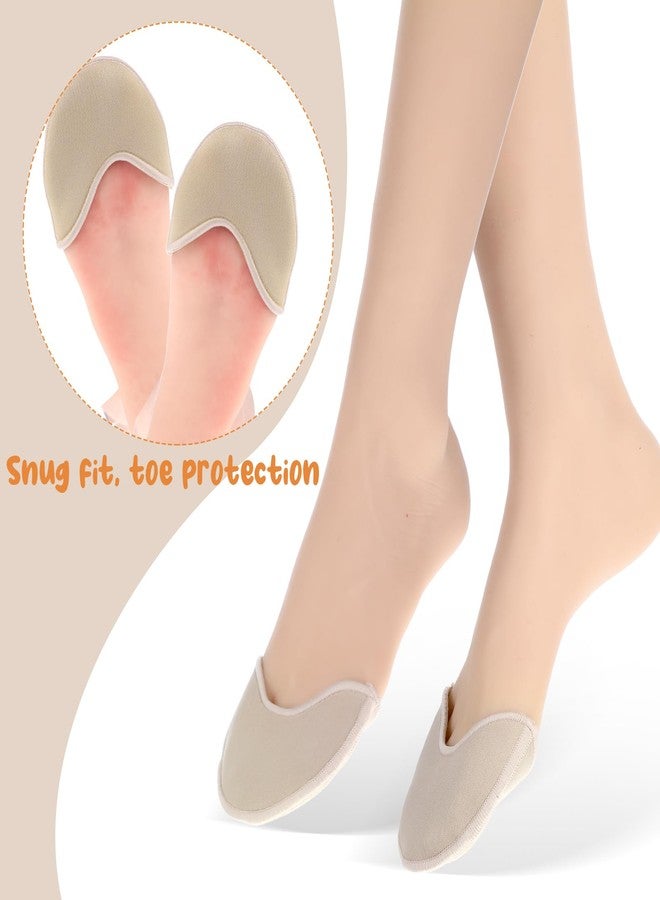 Sibba Toe Pouches Pads 2 Pcs Ballet Dance Pointe Pads Shoe Socks Knitted Fabric Toe Cap Cover Wrapped Protector Cushion Women Ball-of-Foot Cushions Anti-Slip Toe Half Socks Insoles - Image 4